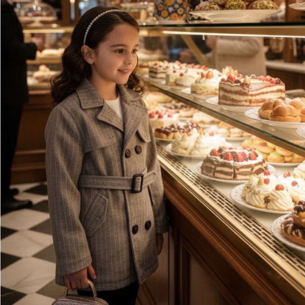 Stylish Kids Brown Striped Coat